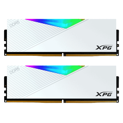رم کامپیوتر DDR5 دو کاناله 5200 مگاهرتز CL38 ای دیتا ایکس پی جی مدل LANCER RGB WHITE DRAM MODULE ظرفیت 32 گیگابایت