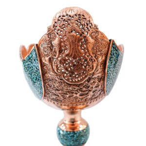 کشکول فیروزه کوبی مدل شبکه بری و قلم زنی سوپر کد 42p40
