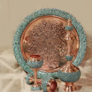 سرویس شربت خوری 8 پارچه فیروزه کوبی مدل HF147