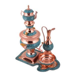 سرویس سماور 5 پارچه فیروزه کوبی آقاجانی کد F120