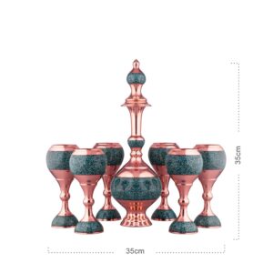 سرویس شربت خوری 8 پارچه فیروزه کوبی مدل HF147