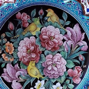 بشقاب میناکاری مسی کد133