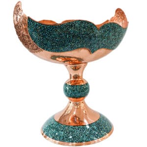 کشکول فیروزه کوبی مدل شبکه بری و قلم زنی سوپر کد 42p40