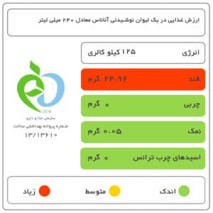 نوشیدنی آناناس رانی حاوی تیکه های واقعی میوه - 240 میلی لیتر