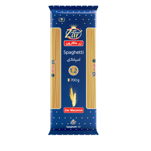 اسپاگتی قطر 1.2 زر ماکارون مقدار 700 گرم