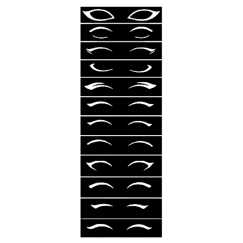 شابلون خط چشم مدل A01 بسته 12 عددی