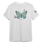 تی شرت آستین کوتاه زنانه مدل پروانه عشق کد 484 رنگ سفید