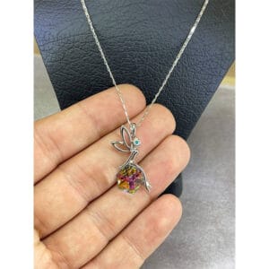 گردنبند زنانه سواروسکی مدل انجل طرح فرشته کد 3320