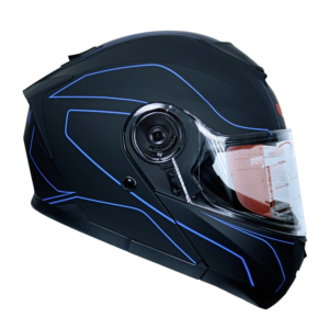 کلاه کاسکت ردلاین مدل REDLINE_937_MATT_BLACK_BlueLine