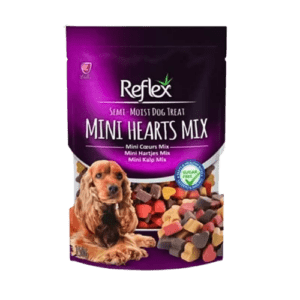 غذای تشویقی سگ رفلکس مدل Mini Hearts Mix وزن 150 گرم