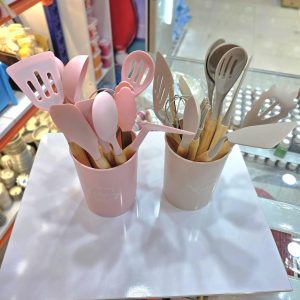 ست ابزار قنادی حرفه ای سیلیکونی دسته چوبی وارداتی در دو رنگ