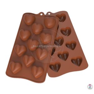 قالب سیلیکون شکلات قلب تپل