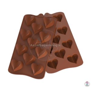 قالب سیلیکون شکلات قلب خمیده