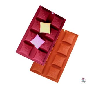 قالب سیلیکون مکعب طرحدار 8 خانه