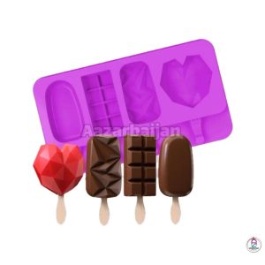 قالب سیلیکون بستنی(پاپسیکل) 4طرح بزرگ