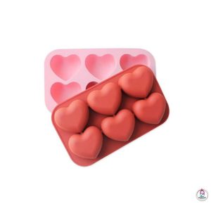 قالب سیلیکون قلب سه بعدی 6خانه