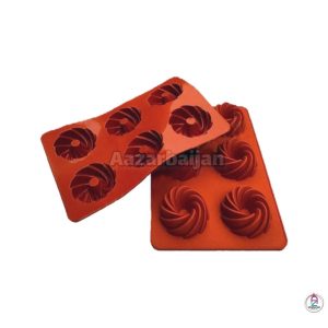 قالب سیلیکون پیچ شیفون دار 6 خانه