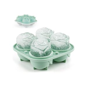 قالب سیلیکون خارجی یخ 4خانه طرح گل