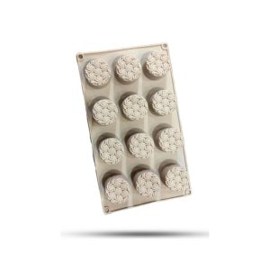 قالب سیلیکون خارجی دایره طرحدار 12خانه