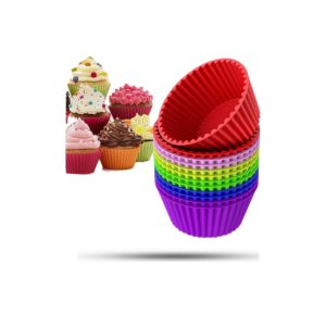 سیلیکون کاپکیک رنگین کمان گرد بسته 12عددی