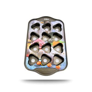 قالب مافین تفلون کف جدا 12 خانه قلب