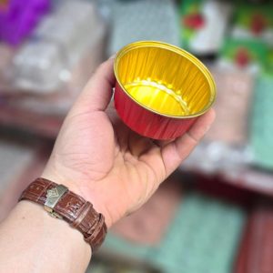 ظرف کاپکیک فویلی رنگی خارجی(قرمز)