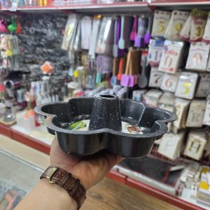 قالب کیک تفلون شیفون دار طرح گل ۶پر خارجی