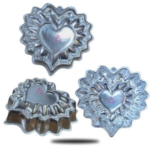 قالب کیک آلومنیوم طرح قلب طرحدار